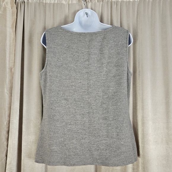 NWOT St John gray wool blend sweater shell top Womens Medium - Picture 4 of 6